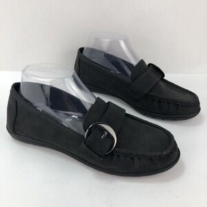 Soft Style by Hush Puppies Womens 8 Vivid Moccasin Slip On Shoes Black Flats